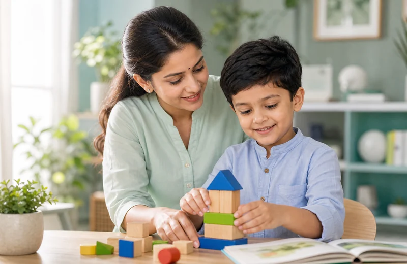 Parent supporting child development activity article cover