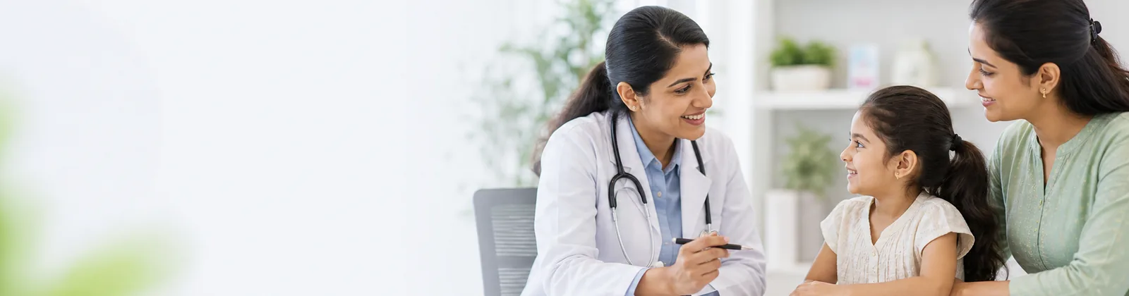 Child immunity consultation with doctor and parent