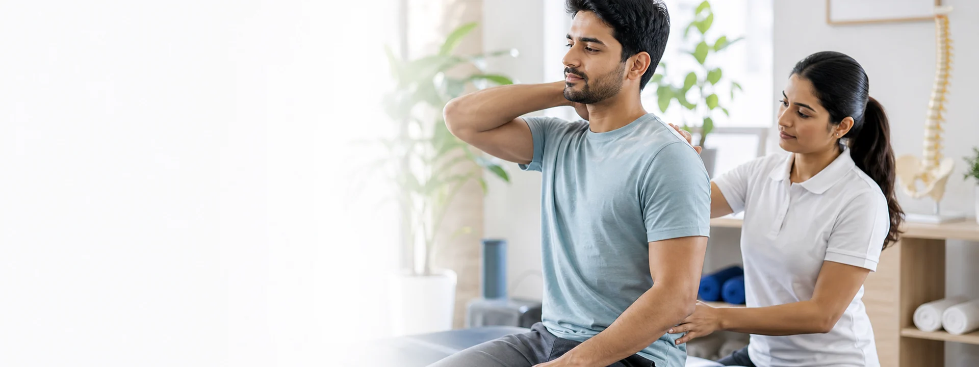 Recurring back pain and chiropractic posture support in a wellness clinic