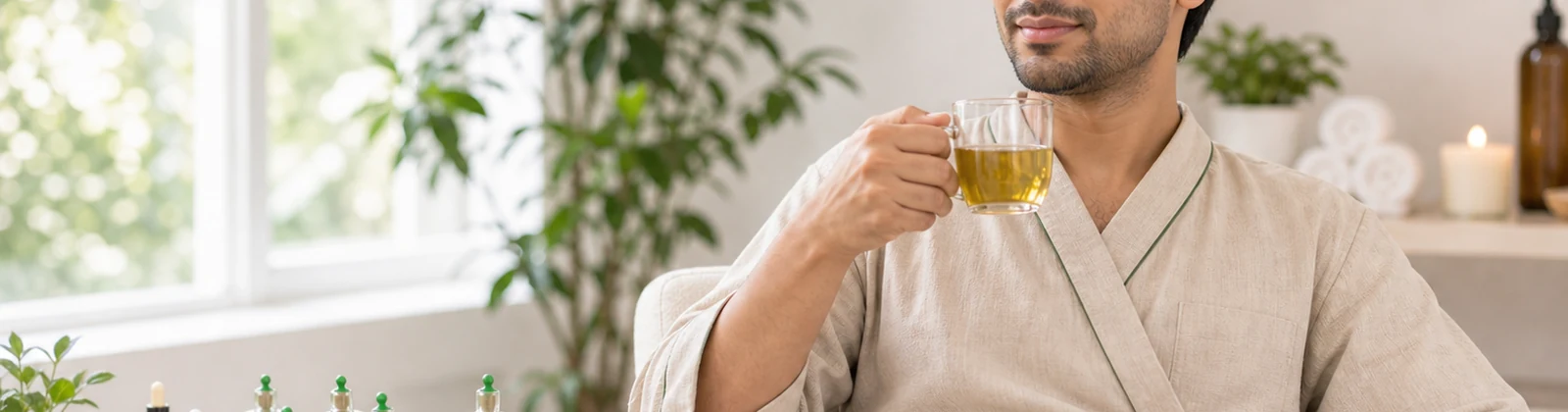 Calm recovery support after a naturopathy cupping therapy session