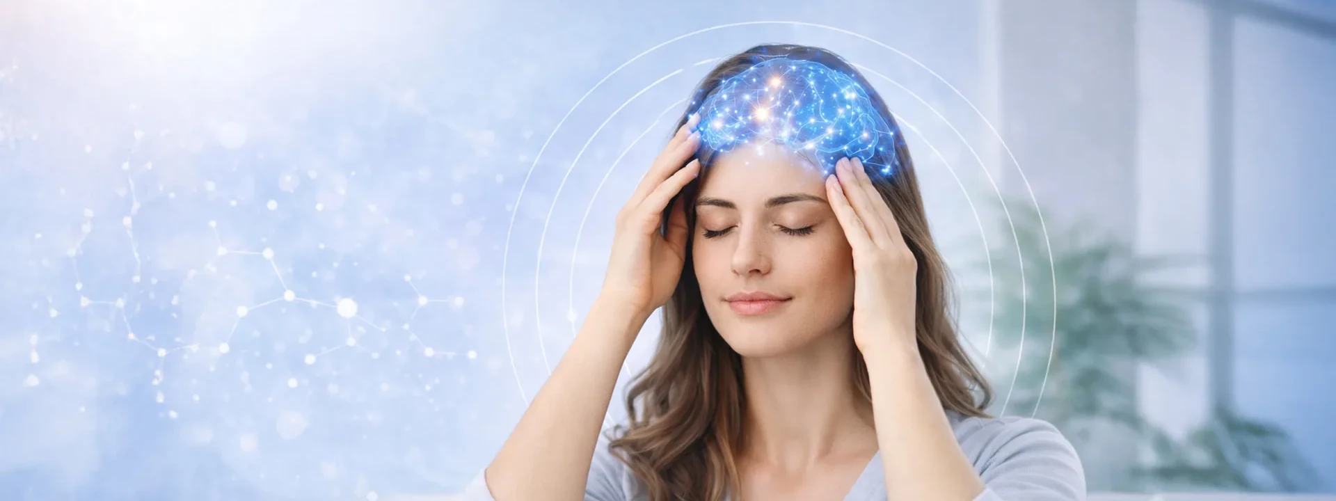 Patient with mild arm and wrist discomfort in a clean neurology wellness setting