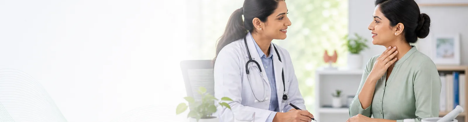 Thyroid consultation with doctor and patient